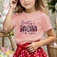 thumbnail image 2 of Shirts for Teen Girls Loose Short Sleeve T Shirt Top Cute Print Round Neck Vacation Tops Kids Summer Clothing Pink,5-6Y, 2 of 4