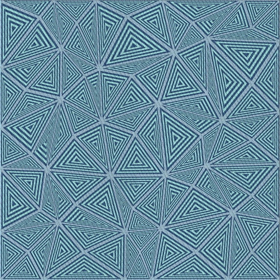 Ahgly Company Machine Washable Indoor Square Transitional Blue Diamond Blue Area Rugs, 7' Square