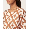 thumbnail image 5 of Moomaya Printed Asymmetric Tops For Women, Poly Rayon Long Sleeve Tunic Top, 5 of 8