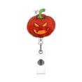 thumbnail image 1 of Halloween Pumpkin Stretchable Badge Roll Holder With Pull Ring 60 65 Cm Extension Rope, 1 of 4