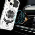 thumbnail image 4 of For Apple iPhone 15 Pro Max (6.7") Hybrid Dual Layer with Rotate Magnetic Ring Holder Kickstand, Rugged Shockproof Cover ,Xpm Phone Case [ Silver ], 4 of 8