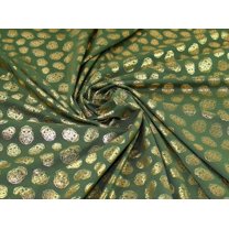 Metallic Cotton Jersey Stretch Knit Fabric Olive Green & Gold - per yard