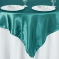 thumbnail image 2 of Efavormart 60" SATIN Square Tablecloth Overlay For Wedding Catering Party Table Decorations TURQUOISE Square Tablecloth Cover, 2 of 9