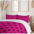 thumbnail image 6 of Ambesonne Hot Pink Duvet Cover Sets, Pop Art Inspired Dots, 2-Queen, Hot Pink Black, 6 of 6