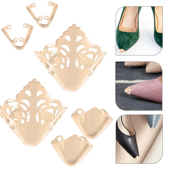 KONTONTY 2 Pairs Golden High Heel Boot Toe Protectors, Anti- Shoe Covers Accessories for Heel