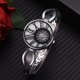 thumbnail image 2 of Elegante reloj de cuarzo con cuentas de diamantes de imitación y correa de cadena hueca para mujer (plata + negro), 2 of 3