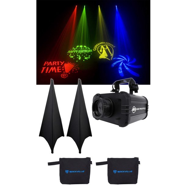 American DJ ADJ GOBO PROJECTOR IR LED Light w/ 4 Colors+4 Patterns+(2