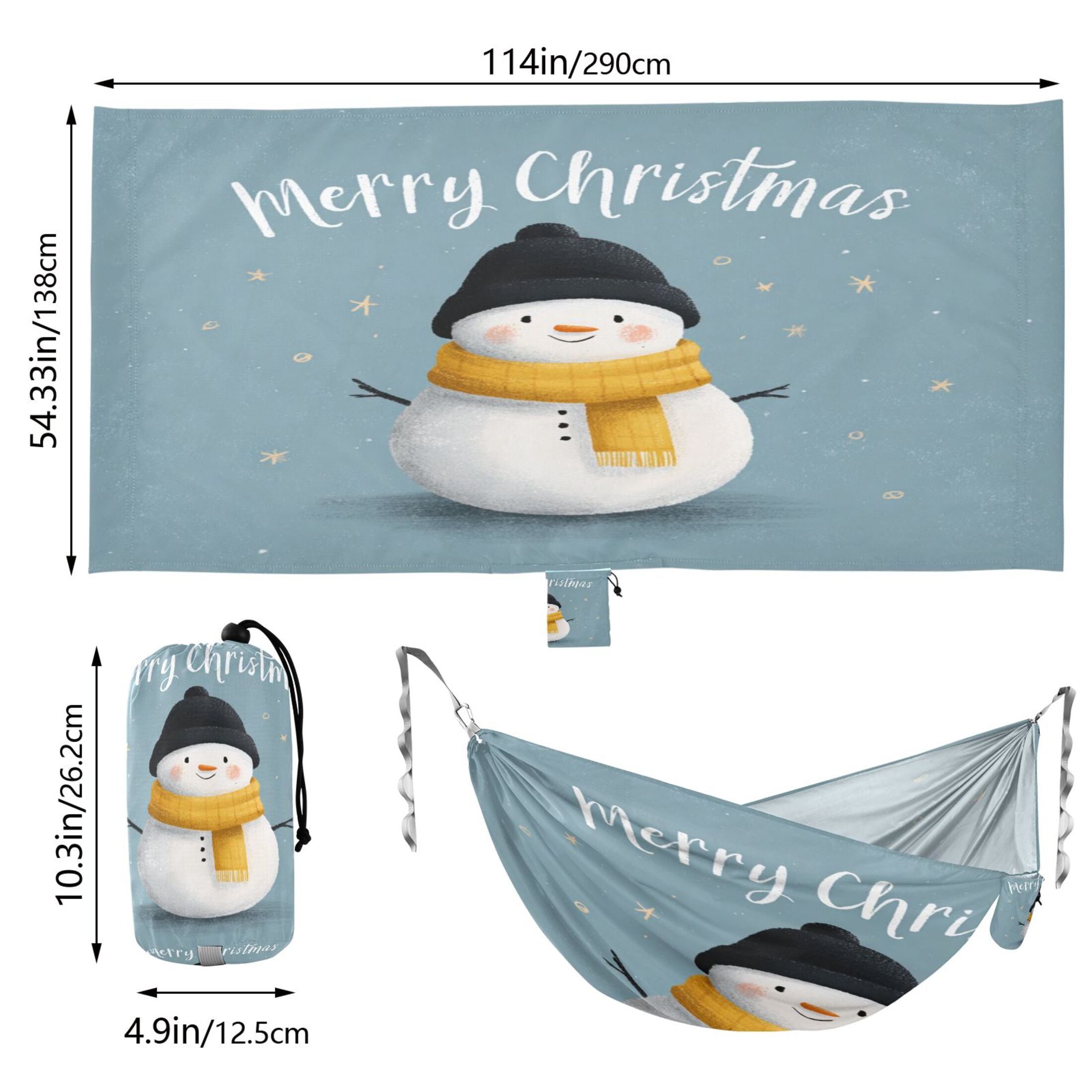 Hammock Camping Hammock Nylon Portable Hammock Travel Camping Hammock Cartoon Christmas Snowman