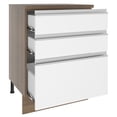 thumbnail image 3 of Mueble de Cocina Madesa Glamy 60 cm 3 Cajones Marrón/Blanco, 3 of 5