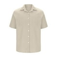 thumbnail image 4 of YFNNUP Mens Linen Shirts Button Down Short Sleeve Shirt Casual Summer Dress Shirt with Pocket Beach Mexican Hippie Wedding Tops, 4 of 6