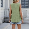 thumbnail image 6 of JGGSPWM Loose Fit Ribbed Tank Tops for Women Crew Neck Sleeveless Summer Casual Lightweight Knit Sweater Shirts Green M, 6 of 7