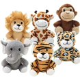 thumbnail image 2 of Mini Forest Animals Stuffed Plush Toy Sitting Lion Tiger Elephant Monkey Leopard Giraffe Doll Keychain For Kid Birthday Gifts, 2 of 5