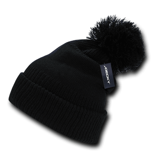Decky Pom Beany For Men Women Uncuffed Fuzzy Ball Top Warm Caps Hats Ski Winter - Walmart.com
