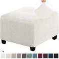 thumbnail image 1 of LNGOOR 3 Sizes Square Jacquard Durable Customized Stretch Footrest Ottoman Cover Folding Storage Stool Furniture Protector Slipcover (Light Grey S), 1 of 7