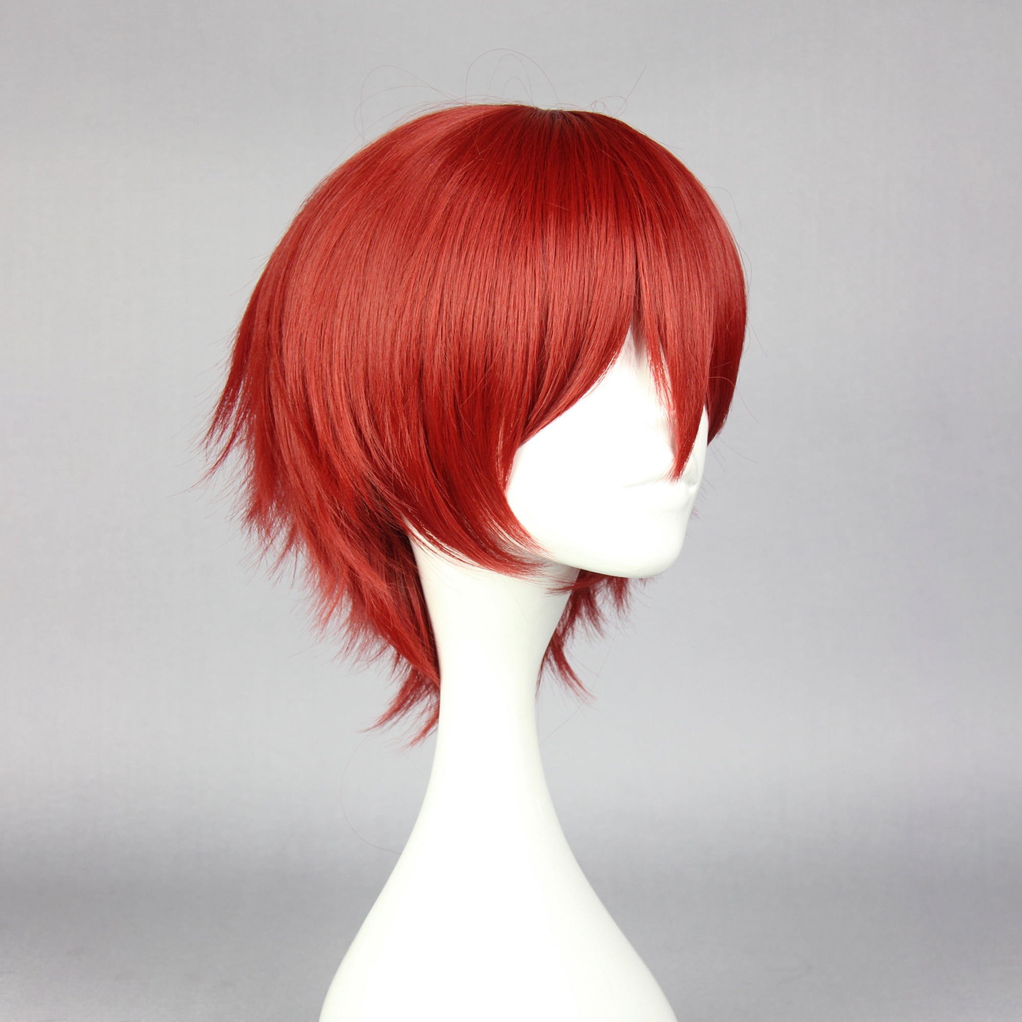 Unique Bargains Human Hair Wigs for Women with Wig Cap Short Hair 12" Red Wigs