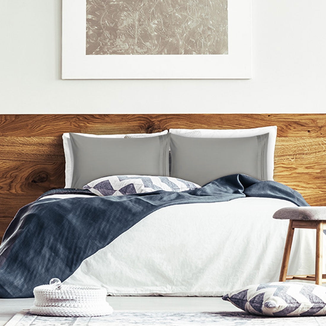 Luxury Pillowcase Set Of 4 - Super Soft Hotel Quality - Gray King