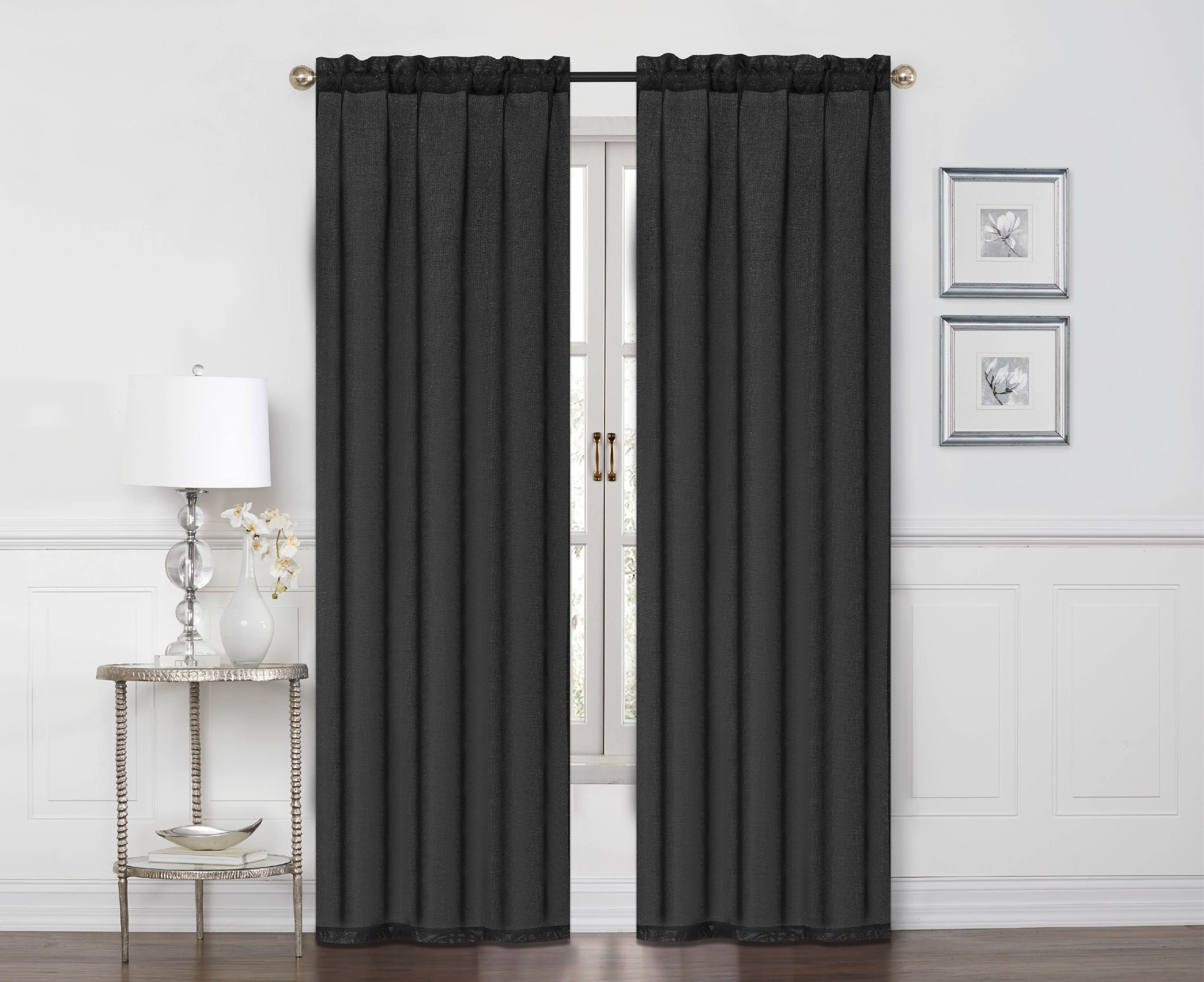 Mainstays Metallic Curtain Panel, Set of 2