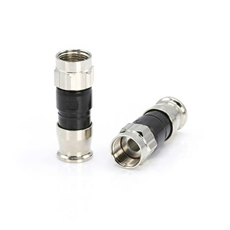 Coaxial Cable Compression Fitting / Connector – for RG59 Coax Cable – with Weather Seal O Ring and Water Tight Grip (4 (Best Coax Compression Fittings)