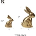 thumbnail image 6 of Set of 2 Golden Wooden Bunny Figurines Small Easter Rabbit Statue for Home, Spring Decor, Gift, 6 of 15