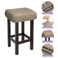 thumbnail image 3 of 2pcs Fundas para Taburetes Rectangulares, Fundas para Taburetes de Bar, Funda para Asiento de Silla de Banco de Madera Caqui, 3 of 6