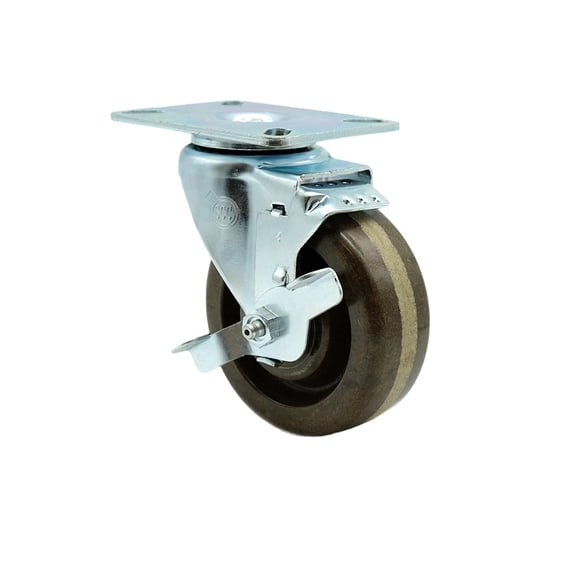 4 Inch High Temp Phenolic Wheel Swivel Top Plate Caster with Brake SCC