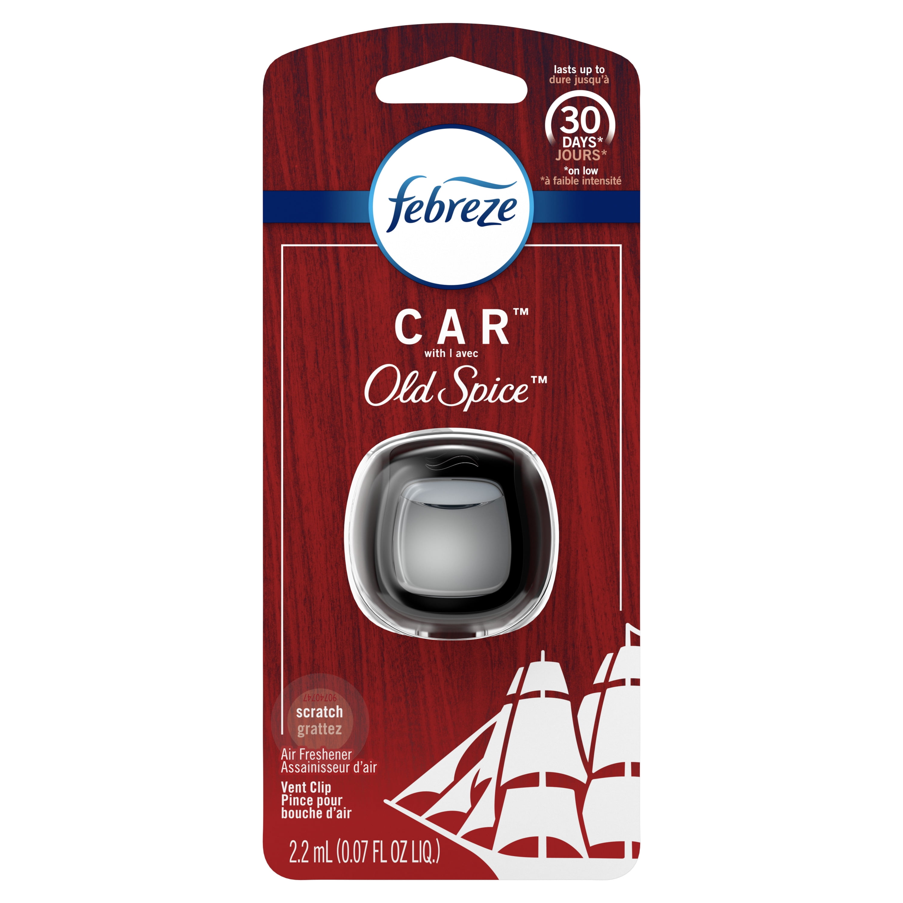 Febreze Car OdorEliminating Air Freshener, Old Spice Scent, 1 Ct