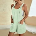 thumbnail image 2 of LIaqionyy Summer Short Rompers for Women 2024 Casual Loose Sleeveless Tie Knot Strap Jumpsuits Wide Leg Overalls, 2 of 5