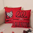thumbnail image 5 of Valentine's Day Decorations - Pillow Covers 18x18 inch Set of 4, Valentine's Day Linen Pillowcases with Red Buffalo, 5 of 5