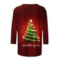 thumbnail image 4 of ‌FDGIU Funny Christmas Shirts for Women - Cute Xmas Tree Print 3/4 Sleeve Blouses, Holiday Tops with Crew Neck, Funny Christmas Tops, 4 of 5