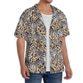 thumbnail image 4 of Xecao offers the Zebra for Men's Casual Short-sleeved Shirt, a button-up collared shirt with a pocket, perfect for beach vacations and yacht travel in the 4X-Large size., 4 of 7