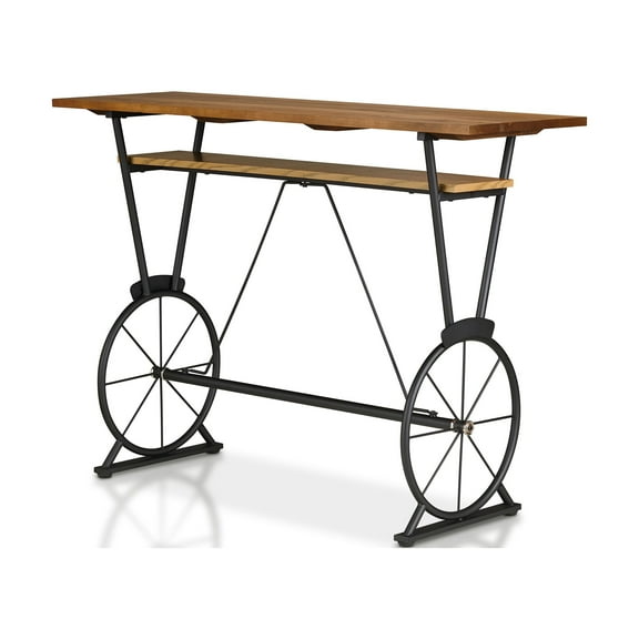 Furniture of America Cera Counter Height Bar Table, Warm Oak