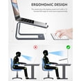thumbnail image 3 of Soporte portátil Nulaxy, aluminio ergonómico, desmontable, compatible con MacBook Air Pro, Dell XPS, Lenovo y más - Gris espacial, 3 of 3