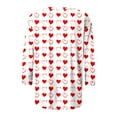 thumbnail image 5 of Joau Valentine's Day 3/4 Length Sleeve Womens Tops Crew Neck Loose Casual Blouses Heart Print Tunic Tops Graphic Tees Shirts Gifts for Women, 5 of 5