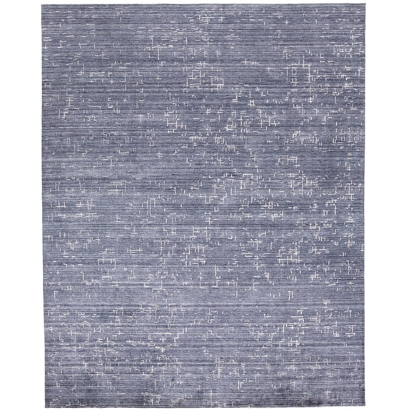 Feizy Lennox Modern Abstract, Blue/Ivory, 2' x 3' Accent Rug Sheen Handmade Casual Solid Design Carpet for Living Dining Bed Room
