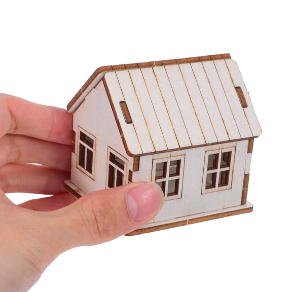 TEHAUX DIY Christmas Village Small Wooden House For Hobbyists Beige Decoration Christmas 1Set