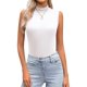 thumbnail image 2 of Camiseta sin mangas de cuello alto y corte ajustado para mujer: camiseta básica informal y elástica para combinar con otras prendas, 2 of 4