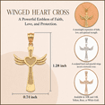 thumbnail image 2 of 14k Rose Solid Gold Winged Heart Cross Pendant (PENDANT ONLY), 2 of 4