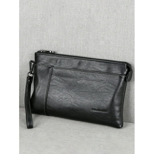 1Pc Black Business Casual Large Capacity Clutch Bag Handbag Wristlet Bag Holiday Essentials For Travel Fall Stuff Anti Theft Portable Lightweight Gift