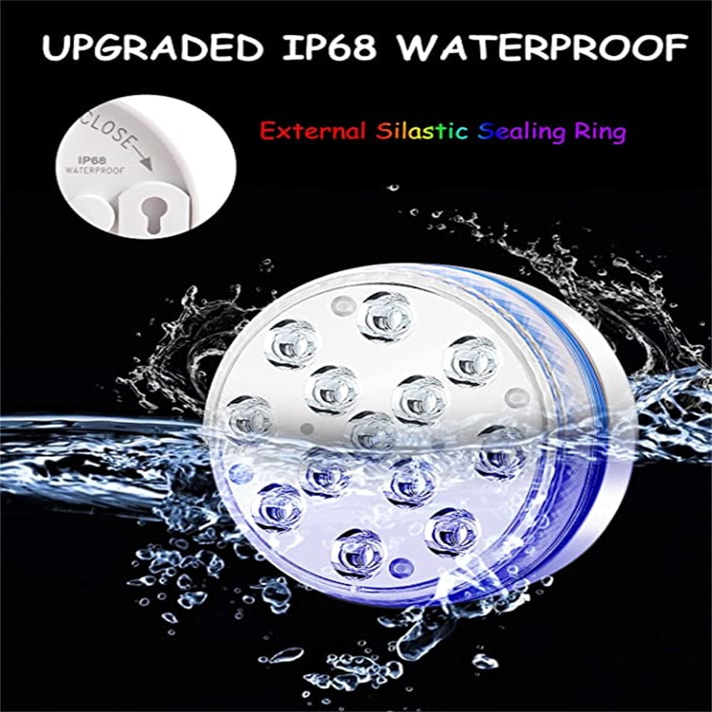 Kepooman Waterproof Underwater Led Light Fountain Lights IP68 Waterproof Led Lights Swimming Pool, Submersible Led Lights with Remote for Pool Vase Aquarium Decoration, Silver Kepooman Waterproof Underwater Led Light Fountain Lights IP68 Waterproof Led Lights Swimming Pool, Submersible Led Lights with Remote for Pool Vase Aquarium Decoration, Silver
