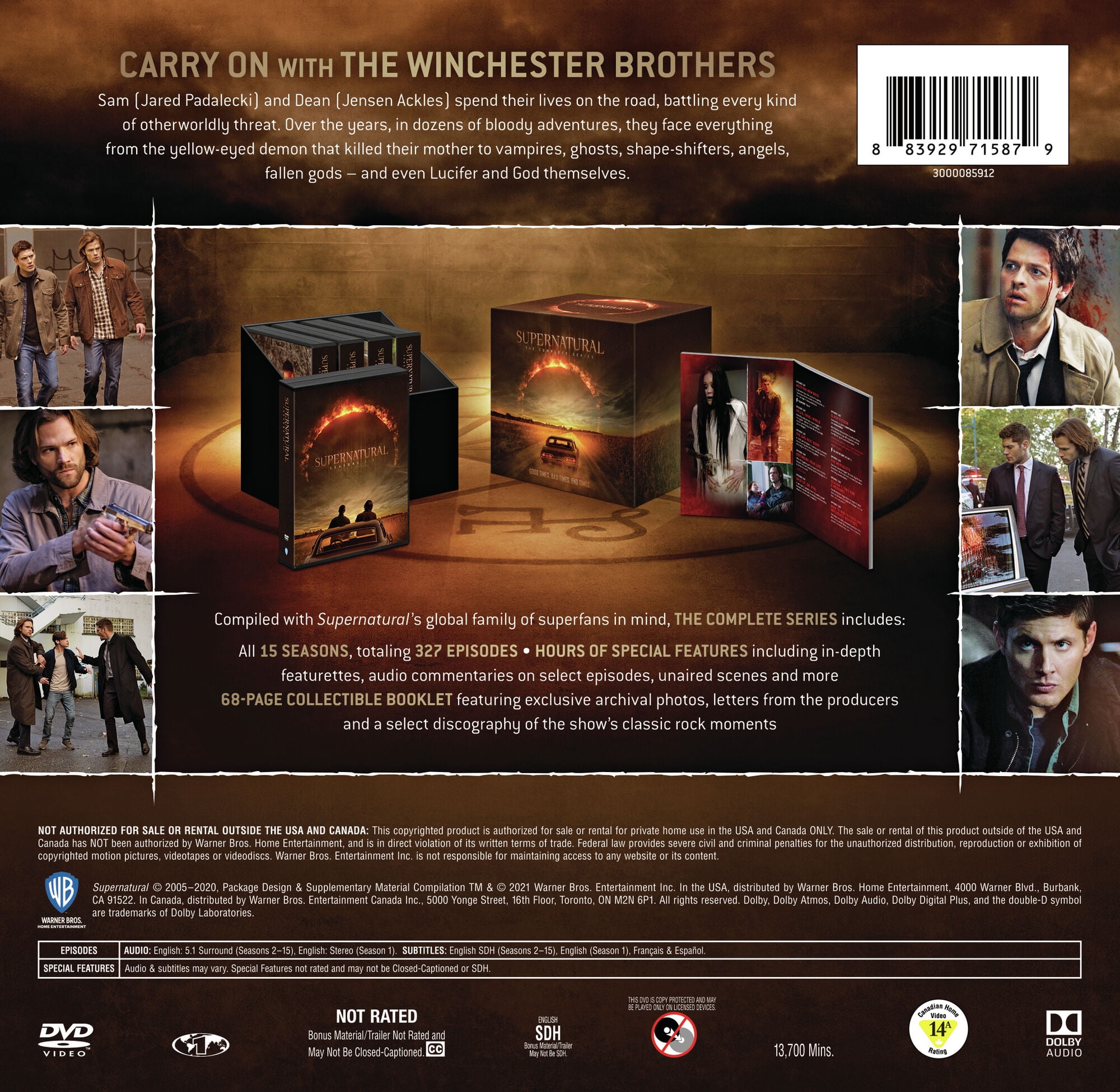 enkemand diktator skarp Supernatural: The Complete Series (DVD) - Walmart.com