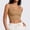 Khaki, variant on Minimalist Flowy Tank Tops for Women Polyamid Sleeveless Crew Neck Black Modern Solid Pull-on Built In Bras Tank Tops Black,S