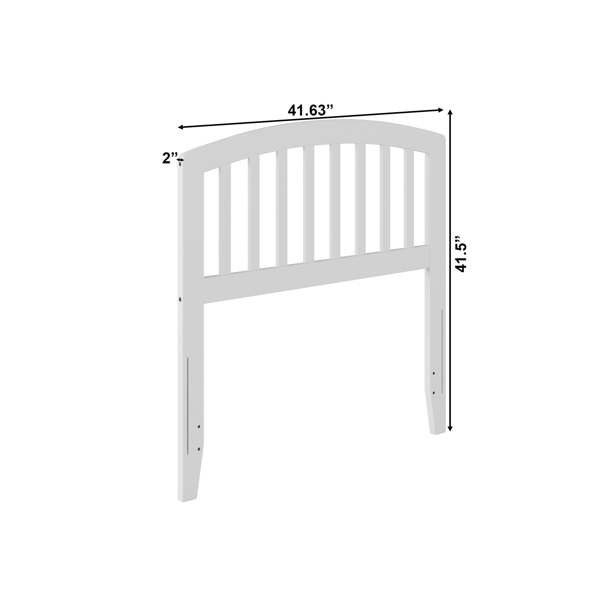 Leo & Lacey Contemporary Mission-Inspired Twin Wood Headboard in White