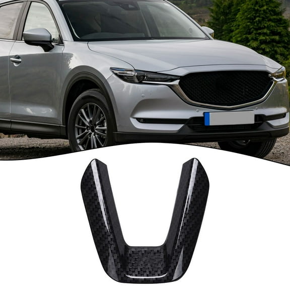 Mduoduo 1pc ABS Plastic Steering Wheel U-shaped Trim For MAZDA 3 6 CX5 CX9 2017-2018 Carbon Fiber Style Automotive Interior Stickers Car Accessories