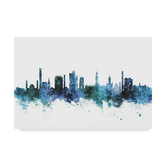 Trademark Fine Art 'Bradford England Skyline Blue' Canvas Art by Michael Tompsett