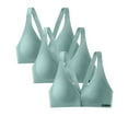 thumbnail image 1 of Pavied Push Up Bra Wireless Bras Seamless Bras Pack Of 3 Womens Front Closure Bra Racerback Plus Size Unlined Underwire Full Coverage Bras Feelingirl Bra Womens Bras Green XL, 1 of 3