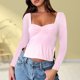 thumbnail image 1 of Camiseta De Verano Camiseta corta sin mangas para mujer con abertura lateral, corpiño plisado, ropa diaria (rosa M) Ygjytge para Mujer Rosa T S, 1 of 1