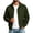 Green, variant on Fnooota Men's Bomber Jackets, Lapel Collar Lightweight Long Sleeve Zip up Outerwear for Spring Fall Khaki Size S-3XL