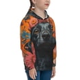 thumbnail image 3 of Fotbe Sunflower Black Dog Pattern Youth Pullover Hooded Sweatshirt, Boys Hoodie, Kangaroo Pocket Hoodie for Kids Girls -Large, 3 of 6