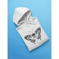 thumbnail image 3 of Pencil Drawing Butterfly Hoodie Women -Image by Shutterstock, Female x-Large, 3 of 4