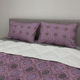 thumbnail image 2 of Geometric Comforter & Sham Bedding Set, Violet Tone Squares Circles and Rhombuses, 3 pcs Duvet Set Microfiber Filling Quilt, 5 Sizes, Pale Eggplant Pale Pink, by Ambesonne, 2 of 4